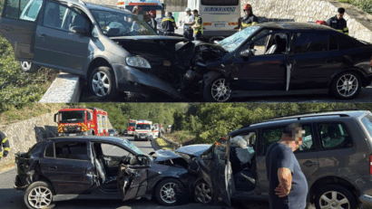 Accident rutier grav la intrarea în Bocșa: 5 victime, printre care o minoră de 13 ani, preluată de elicopterul SMURD