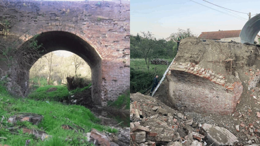 Podul de la Tapia, prăbușit după trecerea unui TIR: Consiliul Județean Timiș anunță măsuri de urgență