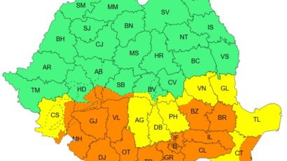 Cod Galben și Cod Portocaliu în România: frig, ploi torențiale și ninsori viscolite la munte