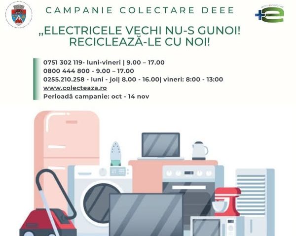 Primăria Reșița organizează o nouă campanie de colectare a deșeurilor electrice și electrocasnice