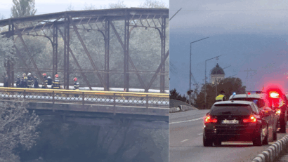 Polițiștii din Caransebeș au salvat un bărbat aflat pe un pod dezafectat