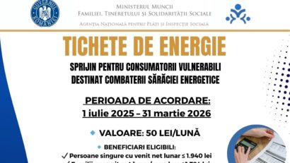 Tichetul de energie: un nou sprijin pentru consumatorii vulnerabili din Caraș-Severin