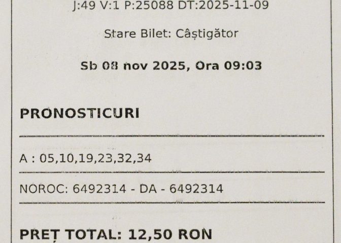 Un arădean a câștigat marele premiu Loto 6/49: peste 49 de milioane de lei