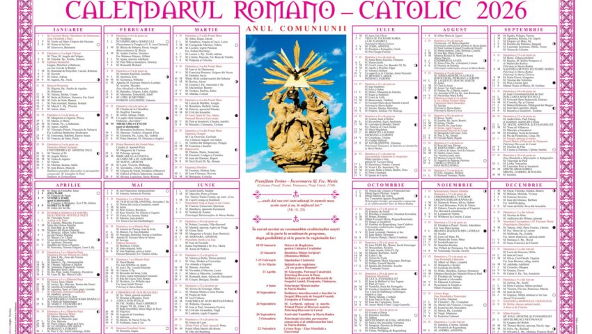 A apărut Calendarul Romano-Catolic de perete pentru 2026