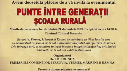 „Punte între generații – Școala rurală”, un eveniment despre rădăcini, educație și destine construite cu muncă
