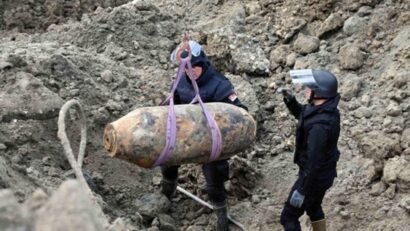 O bombă americană de tip AN-M44, de 470 kg, din al Doilea Război Mondial, dezamorsată la Belgrad