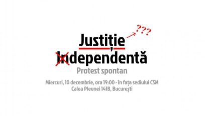 Protest pentru o justiţie independentă, în faţa sediului Consiliului Superior al Magistraturii
