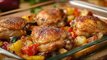 Pulpe glazurate de pui în stil Cajun