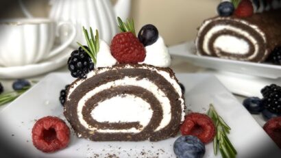 Ruladă de ciocolată fără făină – desert fin, aerat și fără gluten, după rețeta lui Mary Berry