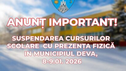 Cursurile școlare suspendate în Deva și Hunedoara din cauza ninsorii abundente. Orele se desfășoară online sau hibrid