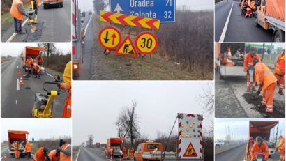 Lucrări de reparații pe DN 7 și DN 79 în județul Arad. Se lucrează și sâmbătă, 31 ianuarie