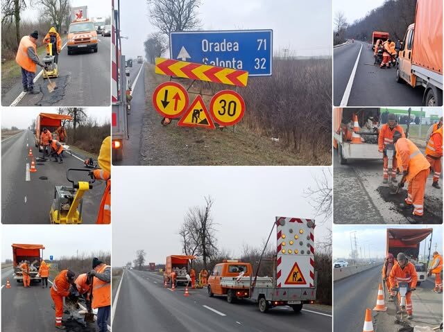 Lucrări de reparații pe DN 7 și DN 79 în județul Arad. Se lucrează și sâmbătă, 31 ianuarie