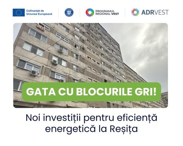 Locuințe mai eficiente energetic la Reșița: bloc reabilitat termic cu fonduri europene, în Govândari