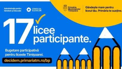 Bugetarea participativă pentru liceeni din Timișoara intră în etapa de implementare: 29 de proiecte aprobate