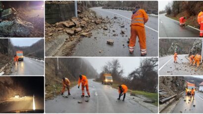 Căderi de pietre pe drumurile naționale din Caraș-Severin: DN 57A și DN 57B afectate