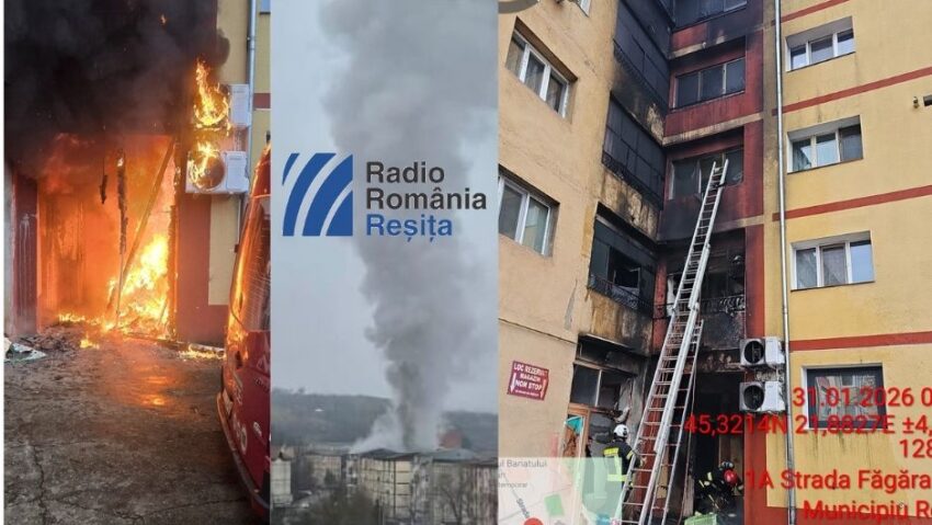 Incendiu pe strada Făgărașului din Reșița