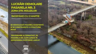 Încep lucrările la Pasarela nr. 3 peste Râul Bârzava, parte din proiectul de legătură între Govândari și Centrul Civic din Reșița