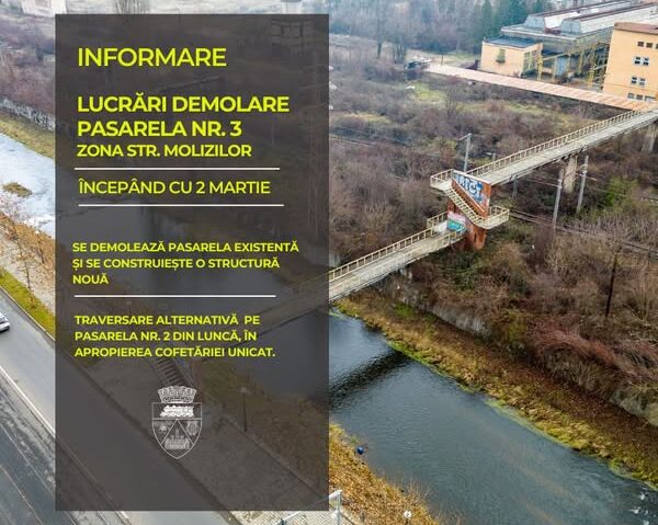 Încep lucrările la Pasarela nr. 3 peste Râul Bârzava, parte din proiectul de legătură între Govândari și Centrul Civic din Reșița