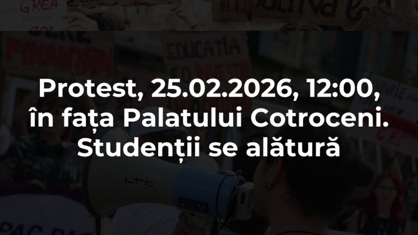 Protest la Palatul Cotroceni pe 25 februarie 2026: ANOSR se alătură manifestației împotriva subfinanțării educației