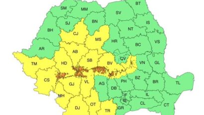 Avertizare meteo: Cod galben și cod portocaliu de viscol și vânt puternic în mai multe regiuni din țară