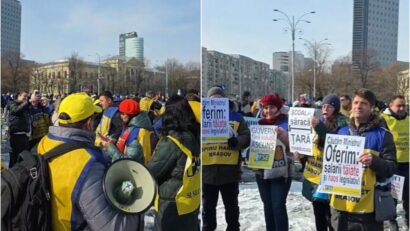 Protest al sindicaliștilor din Educație, în fața Guvernului: „Economiile lor înseamnă sacrificiul nostru”