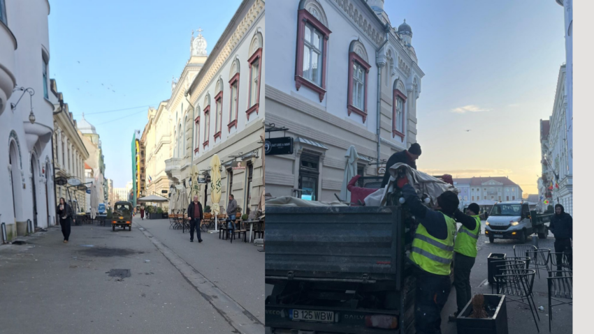 Primăria Timișoara desființează terase ilegale în zona centrală. Măsuri pentru respectarea regulilor și concurență corectă