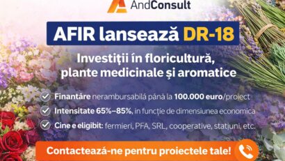 AFIR lansează DR-18: finanțări de până la 100.000 euro pentru floricultură și plante medicinale