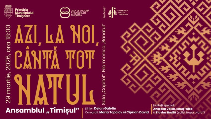 „Azi, la noi, cântă tot natul” – spectacolul Ansamblului „Timișul” revine la Timișoara cu artiști îndrăgiți și invitați surpriză