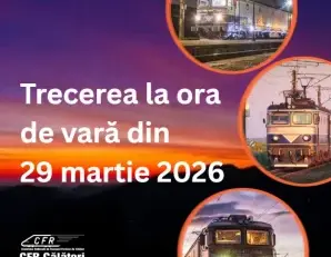 CFR Călători: trecerea la ora de vară nu modifică mersul trenurilor