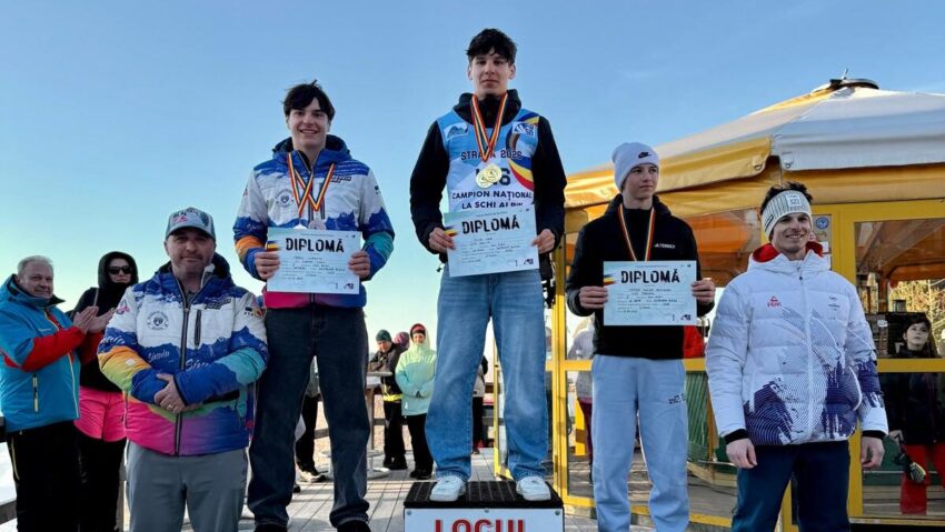 Luca Voina, un schior… de aur! Reşiţeanul a devenit triplu campion naţional