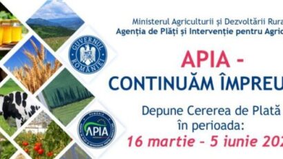 APIA a început Campania 2026 pentru depunerea cererilor unice de plată. Termen limită: 5 iunie