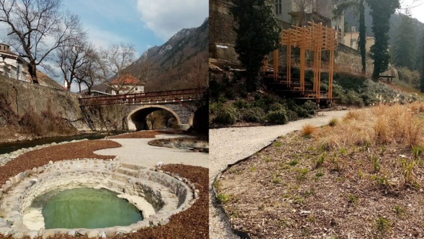 Lucrări de întreținere la bazinele termale din centrul istoric al stațiunii Băile Herculane
