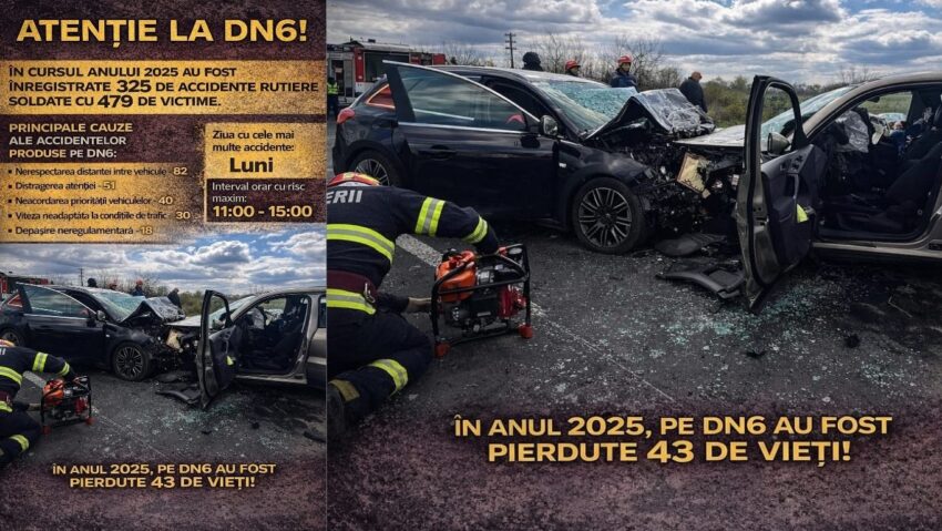 Acțiune rutieră amplă pe DN 6, coordonată de IPJ Caraș-Severin pentru reducerea riscului de accidente
