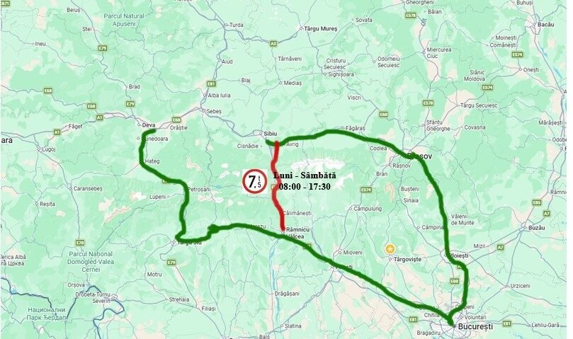Restricții pentru camioane pe Valea Oltului: traficul vehiculelor peste 7,5 tone va fi limitat până pe 15 iunie