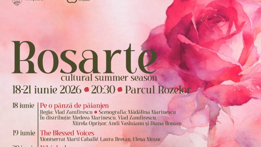 „4 zile, 4 arte și un oraș”: stagiune estivală în Parcul Rozelor din Timișoara