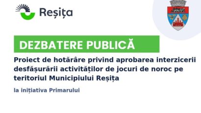 Dezbatere publică la Reşiţa privind interzicerea jocurilor de noroc în municipiu