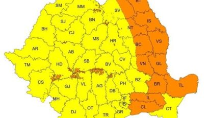Vânt puternic în toată țara: avertizări succesive emise de Administrația Națională de Meteorologie pentru duminică