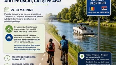 Frontiera de pe Canalul Bega se redeschide pentru traversare pe apă și pe uscat între Timișoara și Zrenjanin
