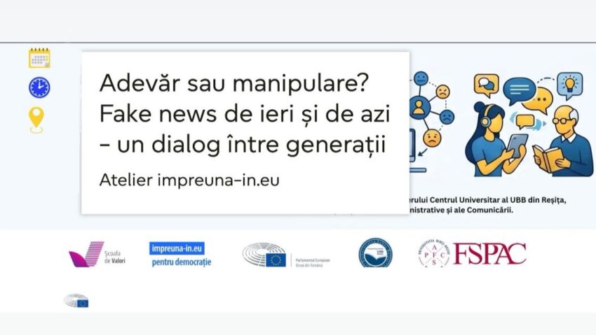 Dialog între generații la UBB Reșița despre fake news, propagandă și pericolele manipulării online