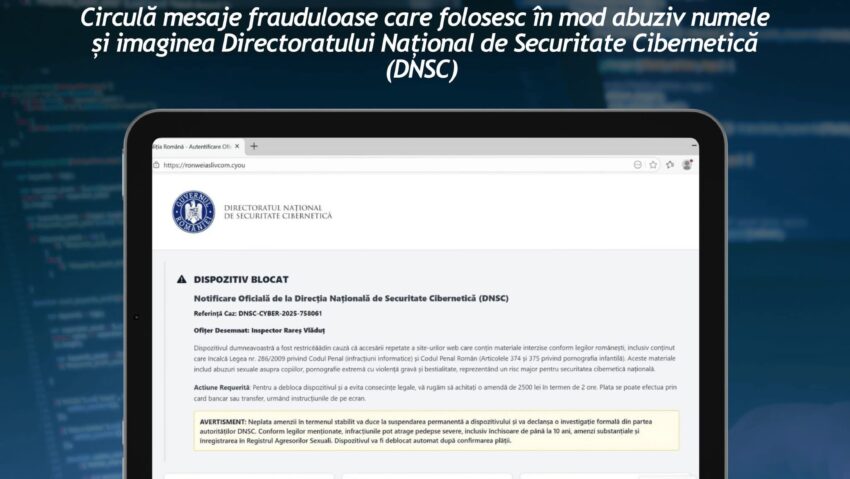 Campanie de fraudă online folosind numele DNSC
