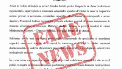 Ministerul Culturii dezminte solicitarea către ORDA în numele lui Demeter Andras Istvan
