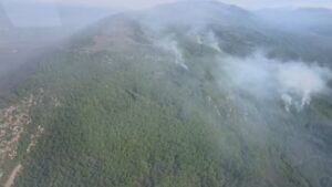 Incendii puternice în Caraș-Severin. Elicoptere intervin la Băile Herculane și Petroșnița