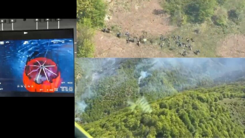 UPDATE Caraș-Severin: Pompierii continuă misiunile de stingere a incendiului de la Ilova. Se intervine cu două elicoptere Black Hawk