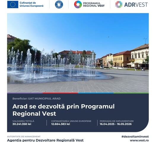 Piața Catedralei din Arad, complet transformată printr-un proiect de regenerare urbană de peste 30 de milioane de lei