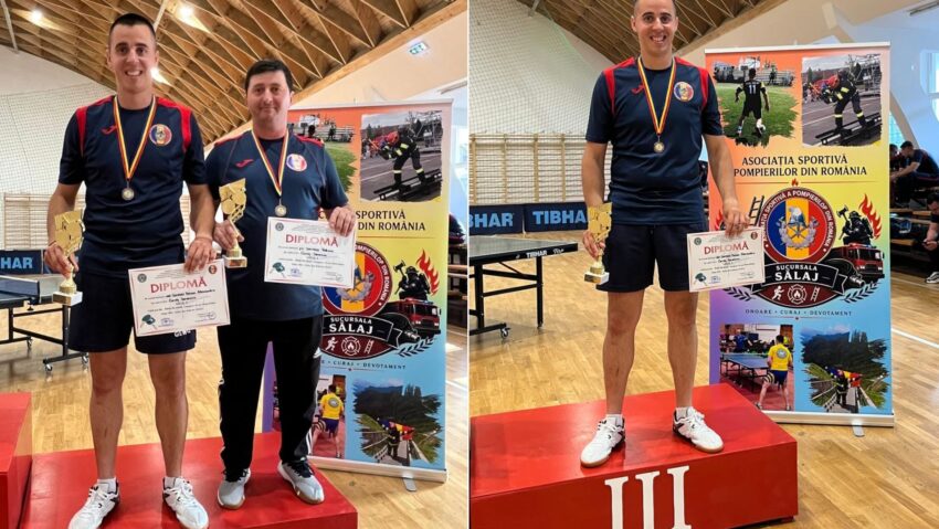 Două medalii pentru ISU Semenic, în competiţia naţională IGSU la tenis de masă! Performerii cărăşeni sunt tată şi fiu!