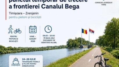 Punctul de frontieră de pe Canalul Bega se redeschide din 13 iunie. Cicliștii și pietonii pot traversa din nou între Timișoara și Zrenjanin