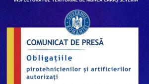 ITM Caraș-Severin reamintește obligațiile artificierilor și pirotehnicienilor autorizați