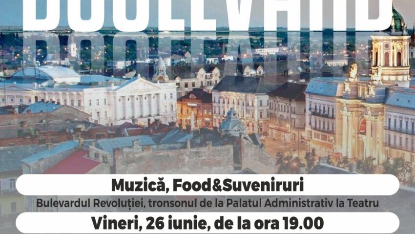 Open Boulevard revine la Arad: trei zile de promenadă, gastronomie și programe artistice în centrul orașului