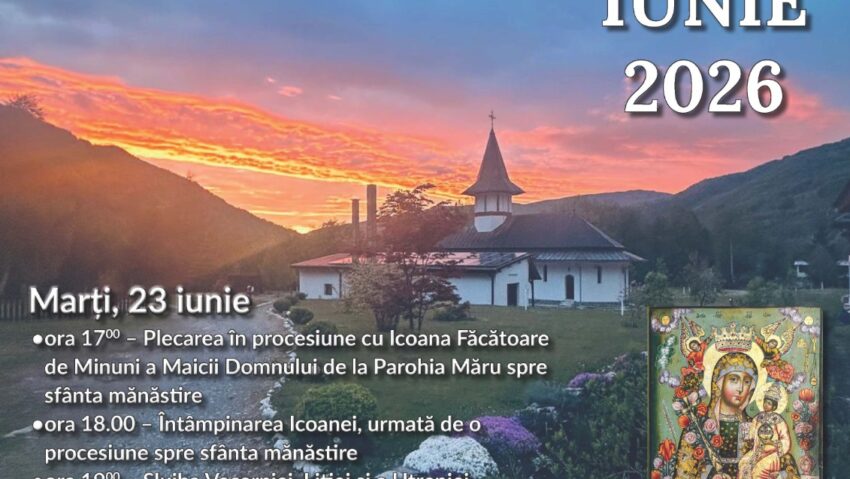 Hramul Mănăstirii „Nașterea Sfântului Ioan Botezătorul” din Poiana Mărului, în 23 și 24 iunie 2026