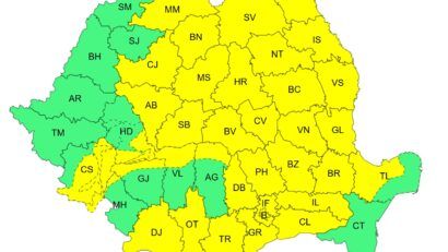 Cod galben de instabilitate atmosferică și ploi torențiale. Avertizare meteo pentru 6 iunie, până la ora 23:00